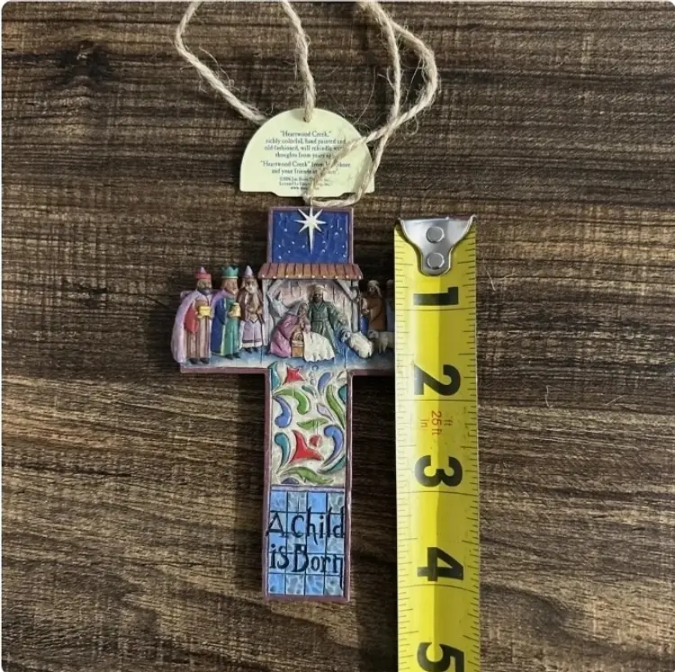 Reserved for GINA JIm Shore A Child Is Born Navity Cross 2006 Enesco EUC Christmas 4007044