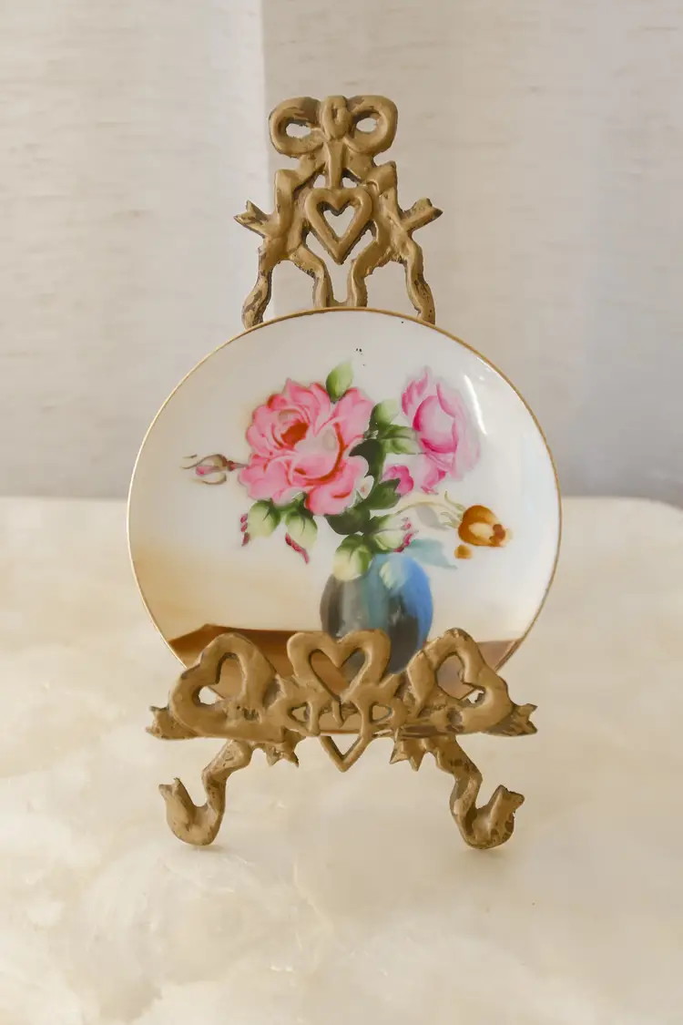 Vintage Ucagco Occupied Japan Hand Painted Plate Beautiful Roses Floral Dish