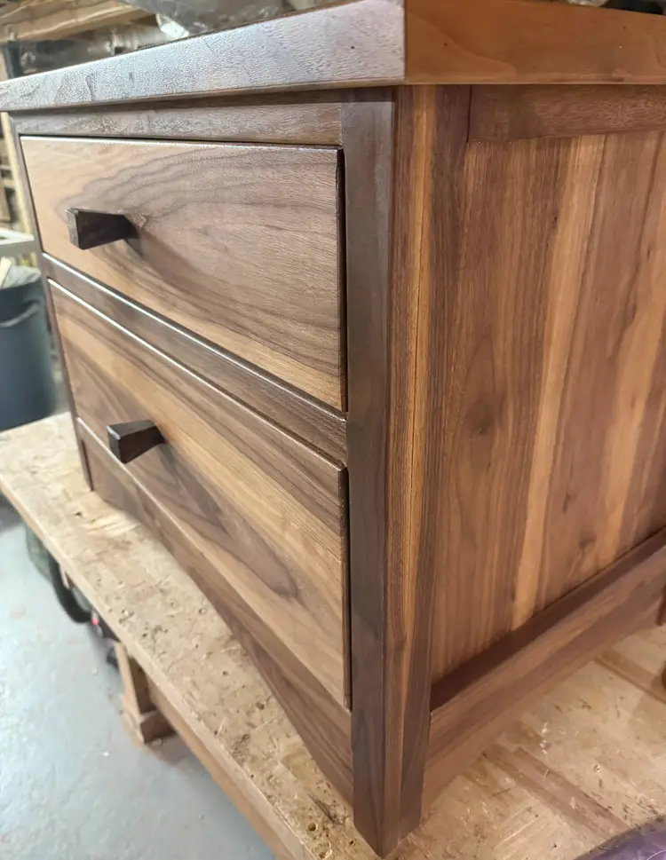 Walnut Night Stand with Hidden Compartments
