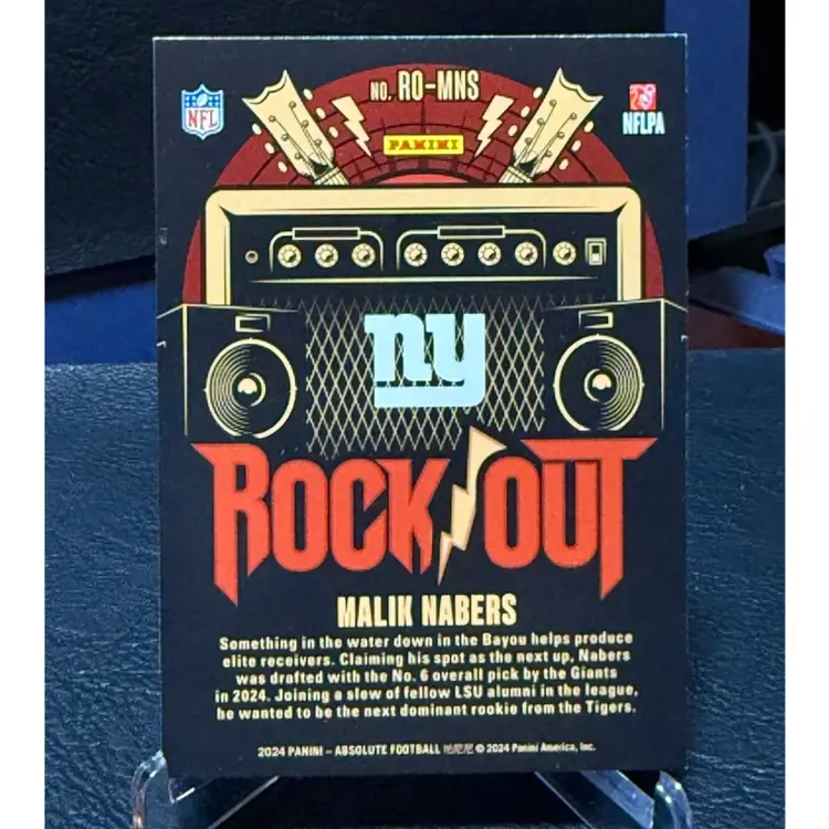Malik Nabers 2024 Panini Absolute Rock Out #RO-MNS Rookie RC Giants