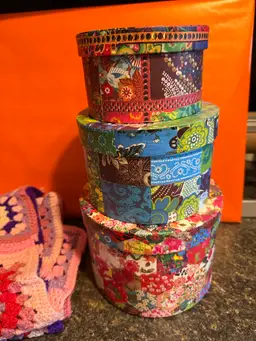 Cute Little 70’s Stack Of 3 Nesting Boxes