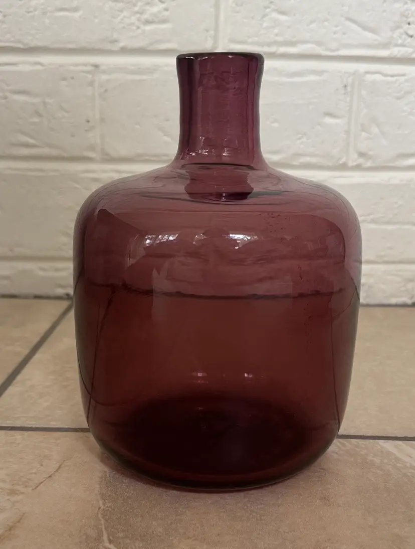 Blenko vase amethyst 861, 1980s 7.5” tall