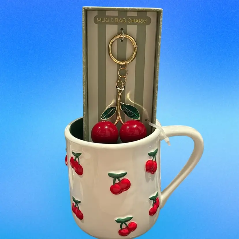 Cherry Mug With Bag Charm / Key Chain