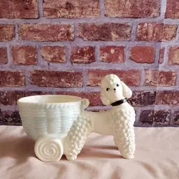 Mid-Century Lefton Poodle Planter, Very Good Condition