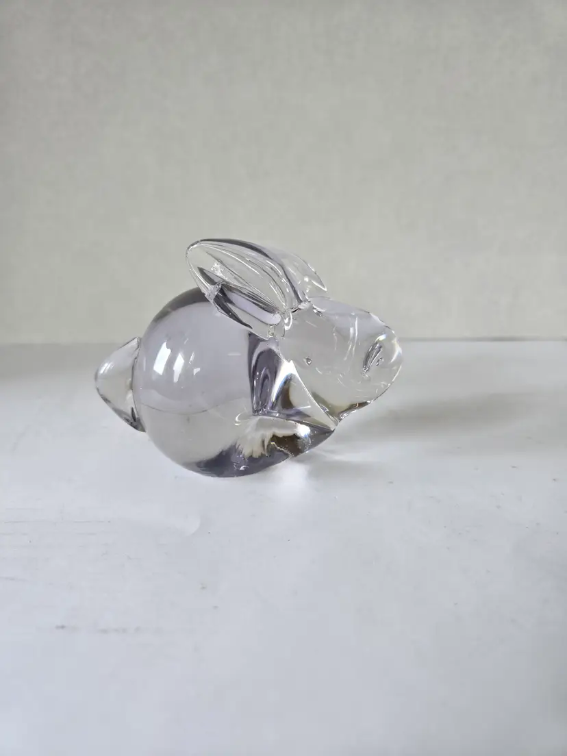 Clear Purple Tint Glass Bunny