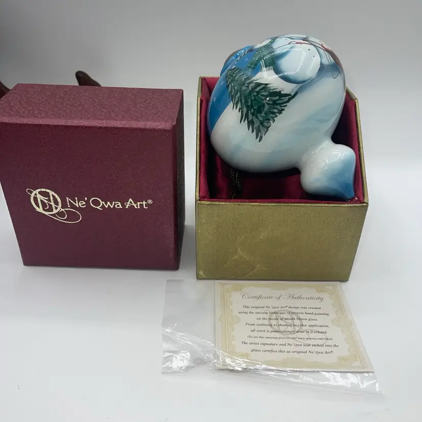 Ne qwa art Hand painted Snowmen Christmas ornament, “I love you Snow much”.