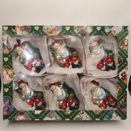 Santa Claus Glass Ornament 6pk