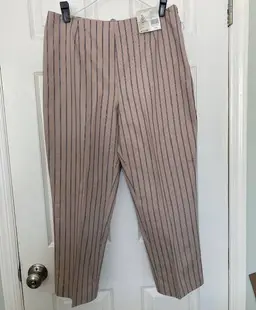 White Stag NWT Women's Crop Pants Khaki/Navy Stripe  Size 12