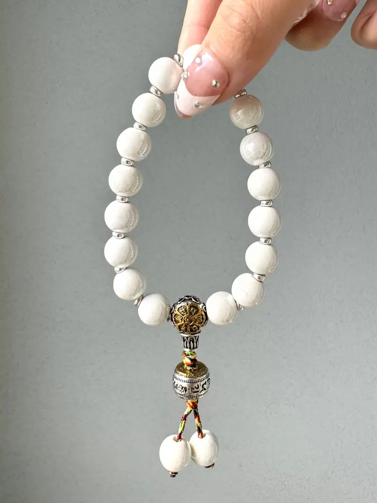 White Buddha Stones Incense Ash Liuli Glass