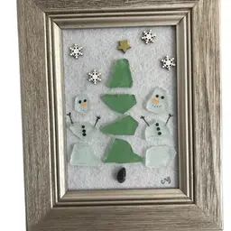 Sea Glass Tree & Snowmen - Made By Me