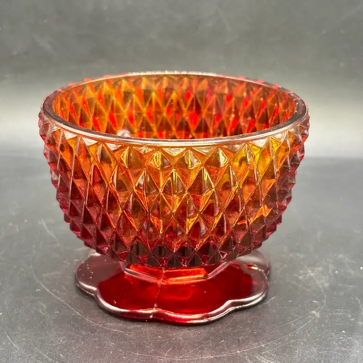 Vintage Indiana Glass Fairy Lamp Base Pedestal UV GLOW 3”