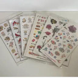 Set Of 6 Vintage Current Cards Jumbo Sticker Sheet Sets NOS