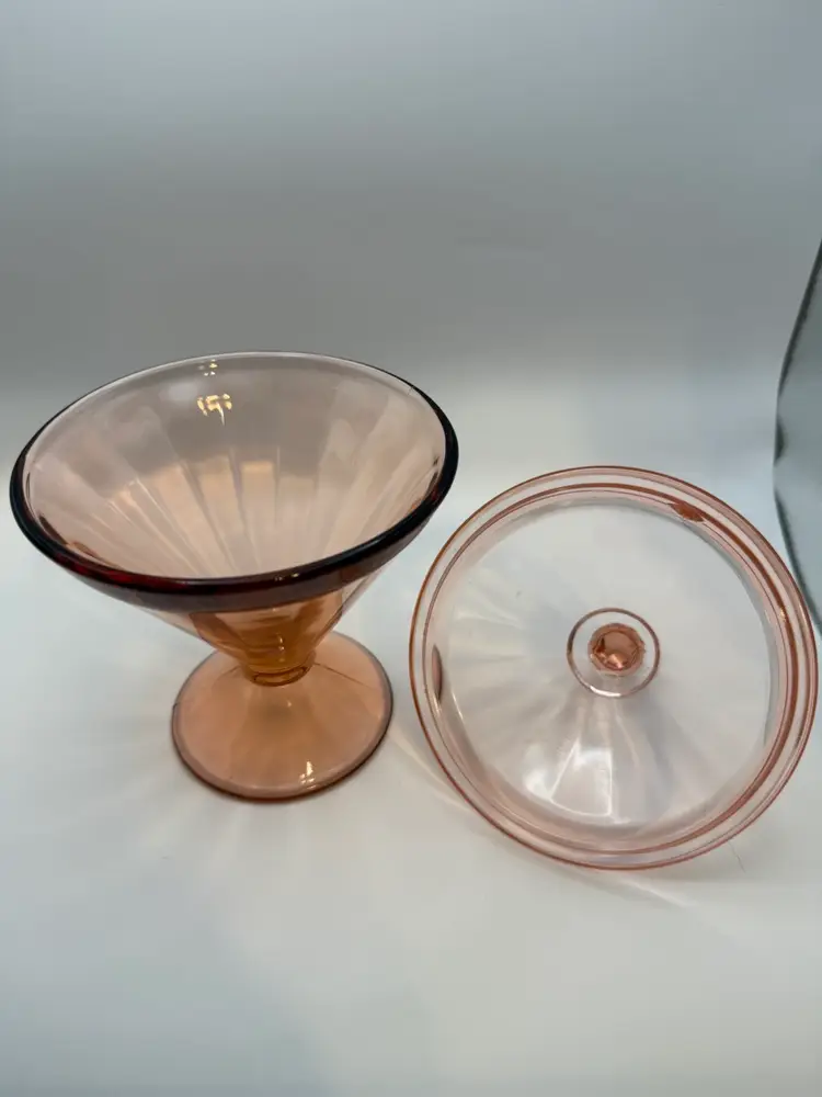 Pink Depression Glass Candy Dish