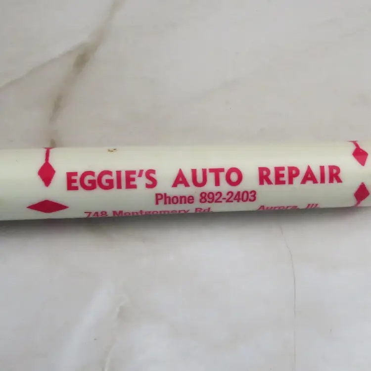 Vintage Opener Gas Station Advertising Eggies Auto Aurora Ill