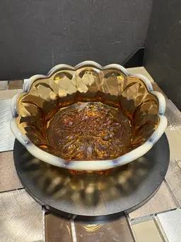Rare Vintage Root Beer Opalescent Bowl