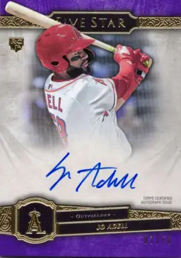 2021 Topps Five Star Purple #FSA-JZD Jo Adell RC,AU,#/50 Los Angeles Angels