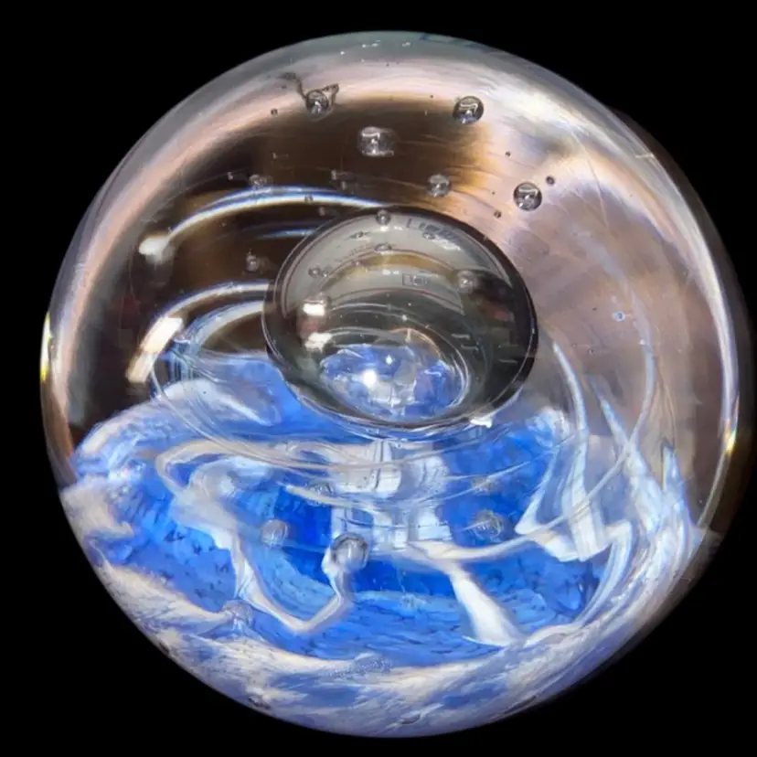 #03- Vintage Selkirk Glass Scotland Paperweight - Multi-colored