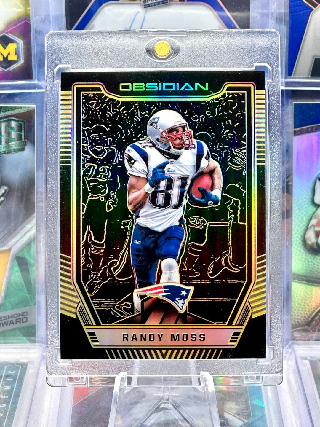 CHASING CARDBOARD · Randy Moss 2018 Obsidian /50 Orange Gold Etch