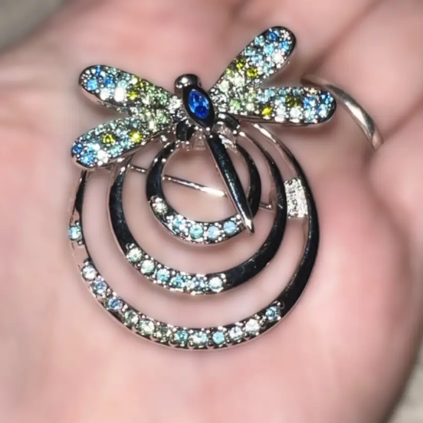 Swarovski Dragonfly Brooch Articulated Round
