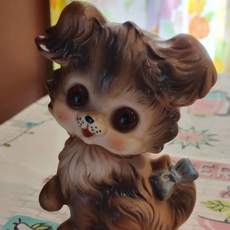 Vintage Josef Originals Puppy Figurine | Former Nightlight, Currently CUTE! | Super Sweet Puppy with Huge Eyes | 1970s Josef Originals Made in Japan