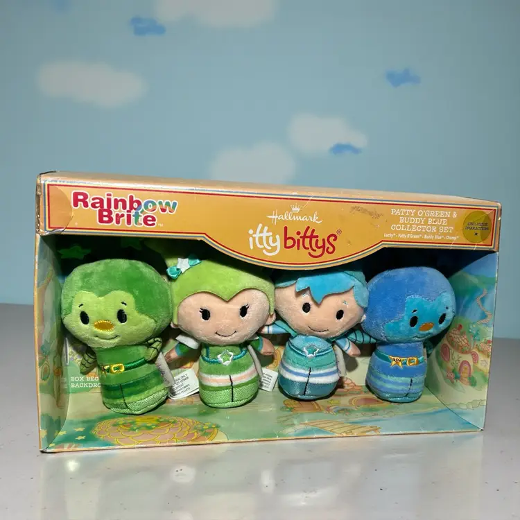 Hallmark Itty Bittys Rainbow Brite Patty O'Green & Buddy Blue Collector Set NEW