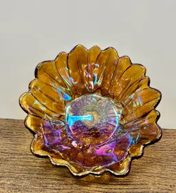 1970s Indiana Glass Lily Pons Carnival Glass Bowl