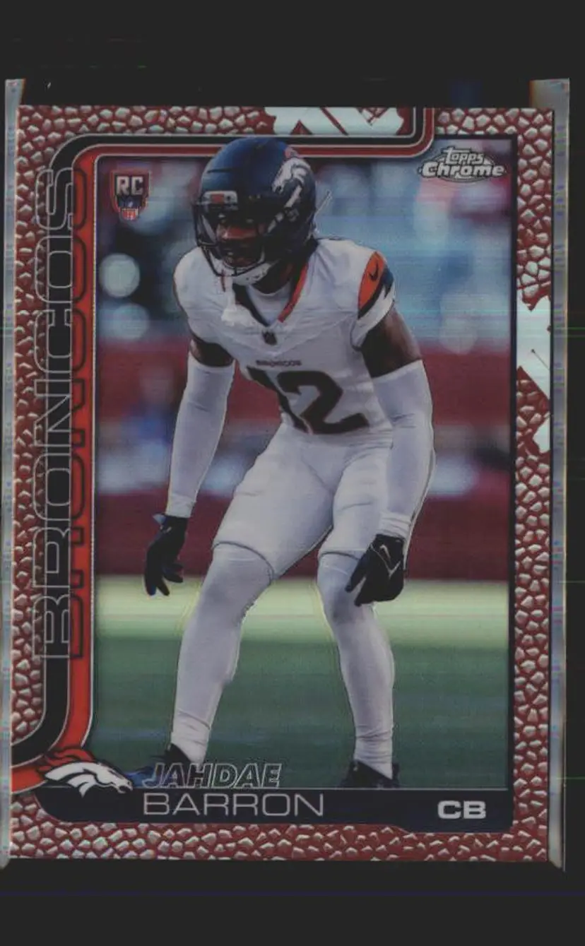Jahdae Barron 2025 Topps Chrome #359 Football Leather Refractor - (141) - Denver Broncos