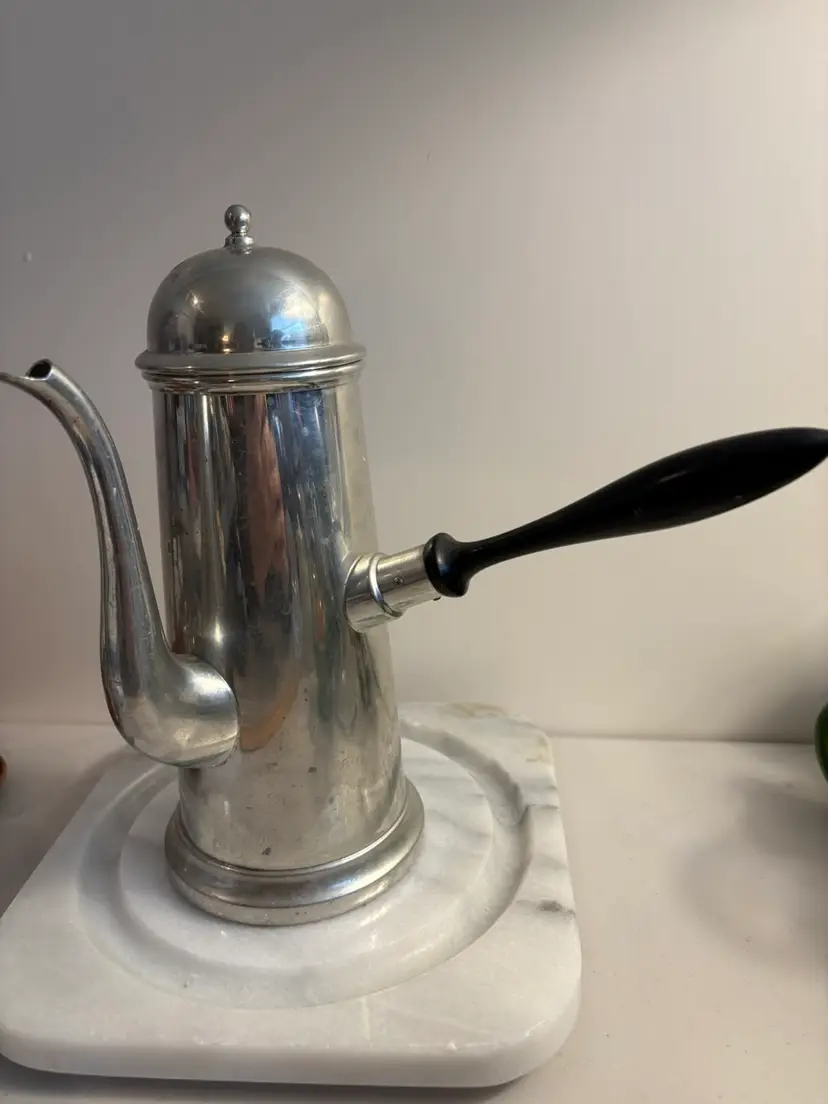 Queens Art Pewter Hand Made Danish Quality Brooklyn NY USA Expresso Tea Pot