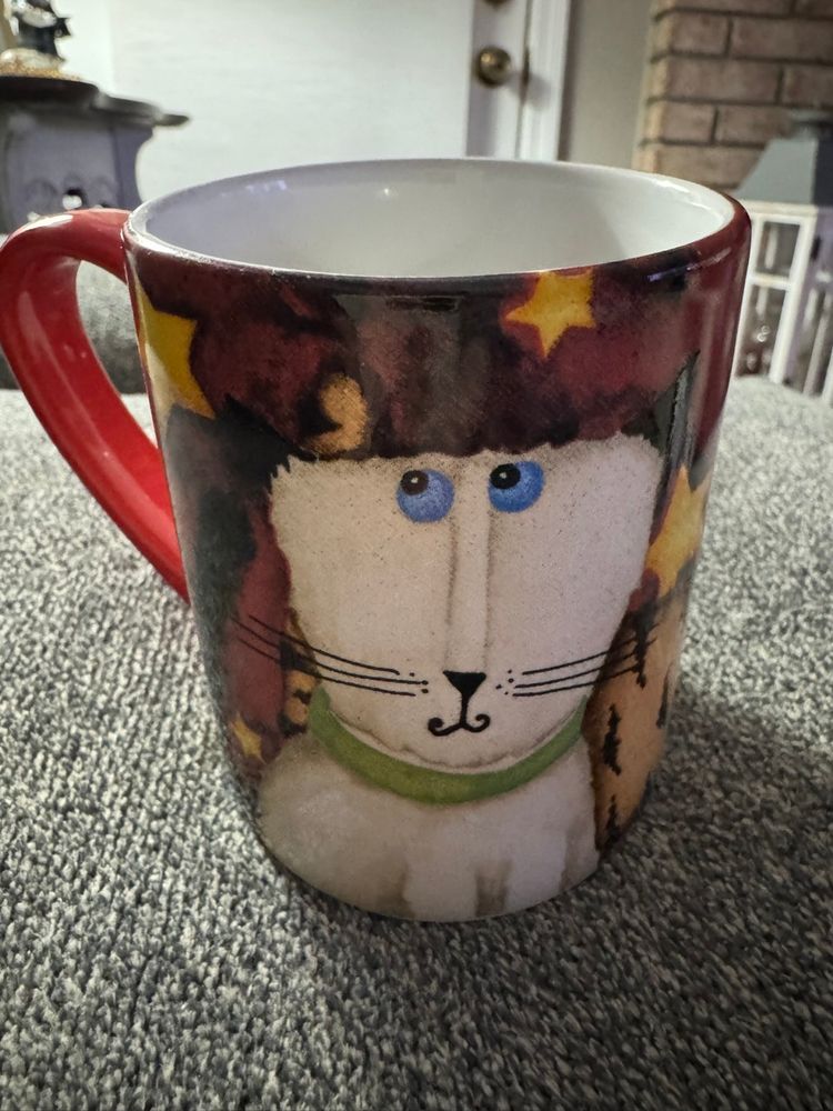 Set Of 2:  Gibson Everyday “Cool Cats” Coffee Mug Featuring The Art Of Debi Hron