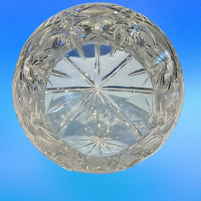 Vintage Cut Crystal Orb Cigar Ash Tray* Flea Bite