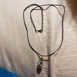 MINI GLASS JAR w/30 Different Healing Crystals 18” Necklace Pendant Handmade