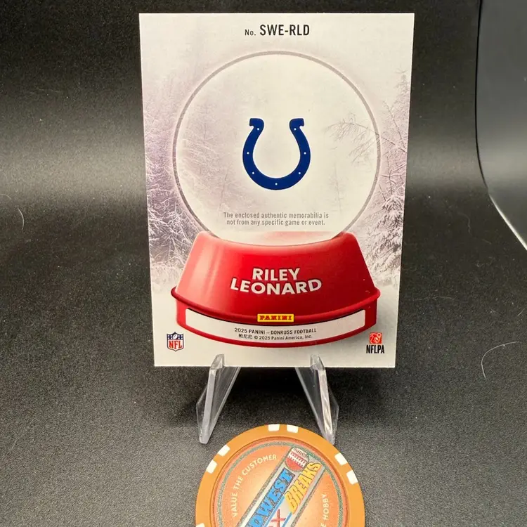 Riley Leonard Sweater Patch 2025 Donruss Indianapolis Colts