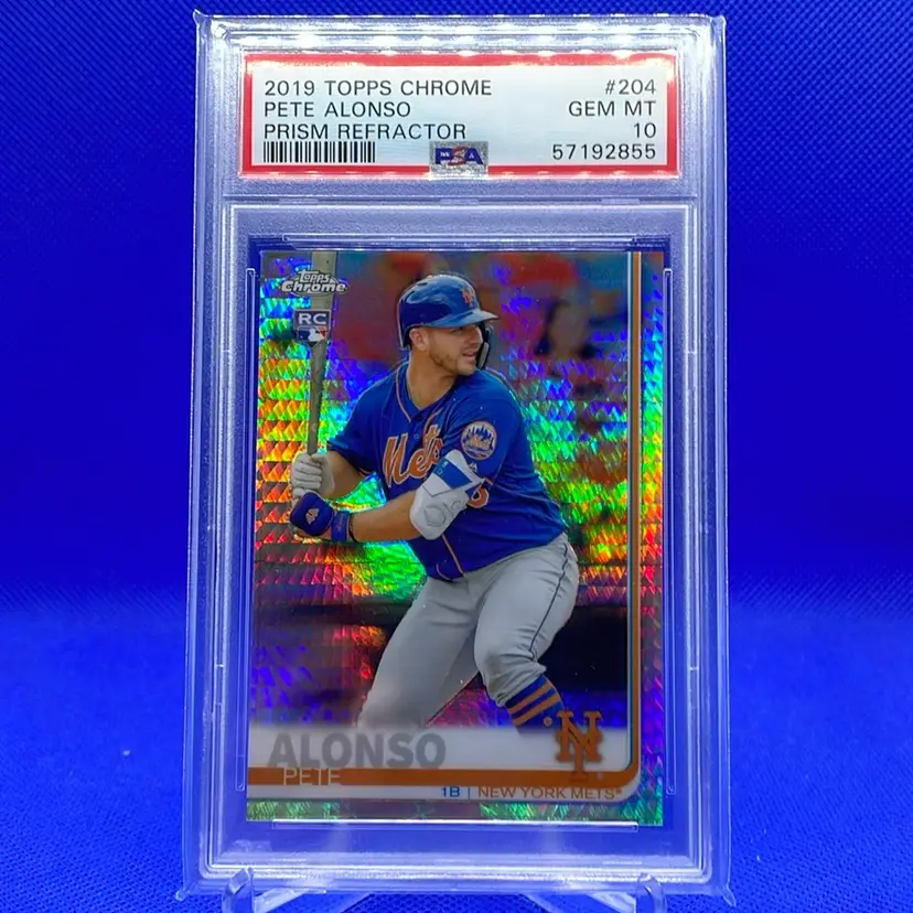 2019 Topps Chrome Pete Alonso Prism Refractor RC PSA 10 New York Mets
