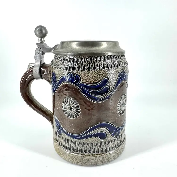German Salt Glaze Pottery Beer Stein