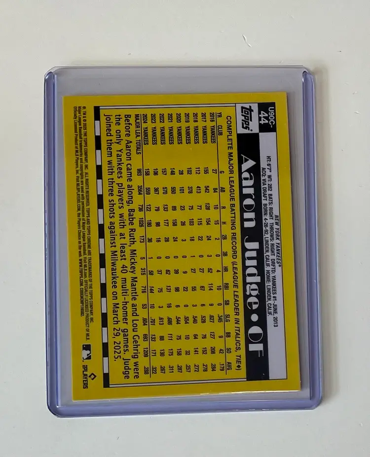 Aaron Judge 1990 Topps Silver Pack Blue /150 New York Yankees