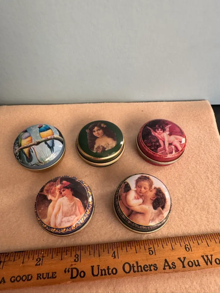 Set Of 5 Tin Pill Boxes