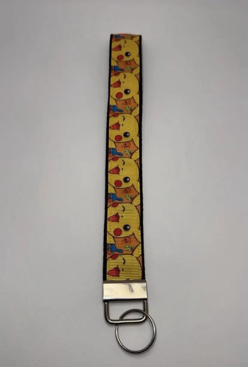 Keychain Lanyard Key Holder Wristlet Pokemon Game Pattern NEW Handmade 9.5”