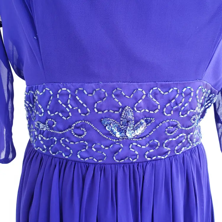 50s/60s Union Label Violet Blue Evening / Party Dress from Toby Lynn