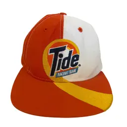 Vintage 1990’s Tide Racing Team Flat Brim Orange & White Unisex Snapback