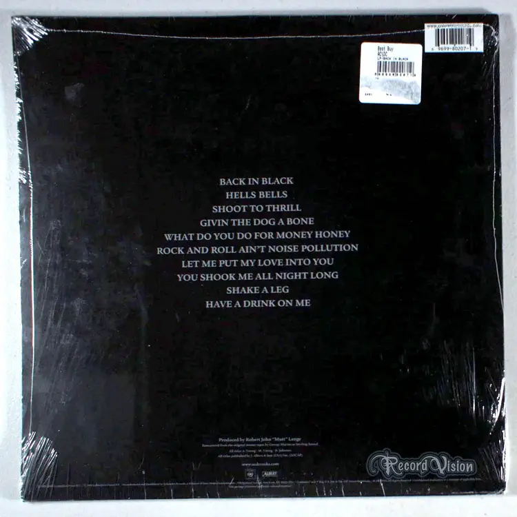 AC/DC - Back in Black (2003) [SEALED] Vinyl LP 18g • You Shook Me All Night