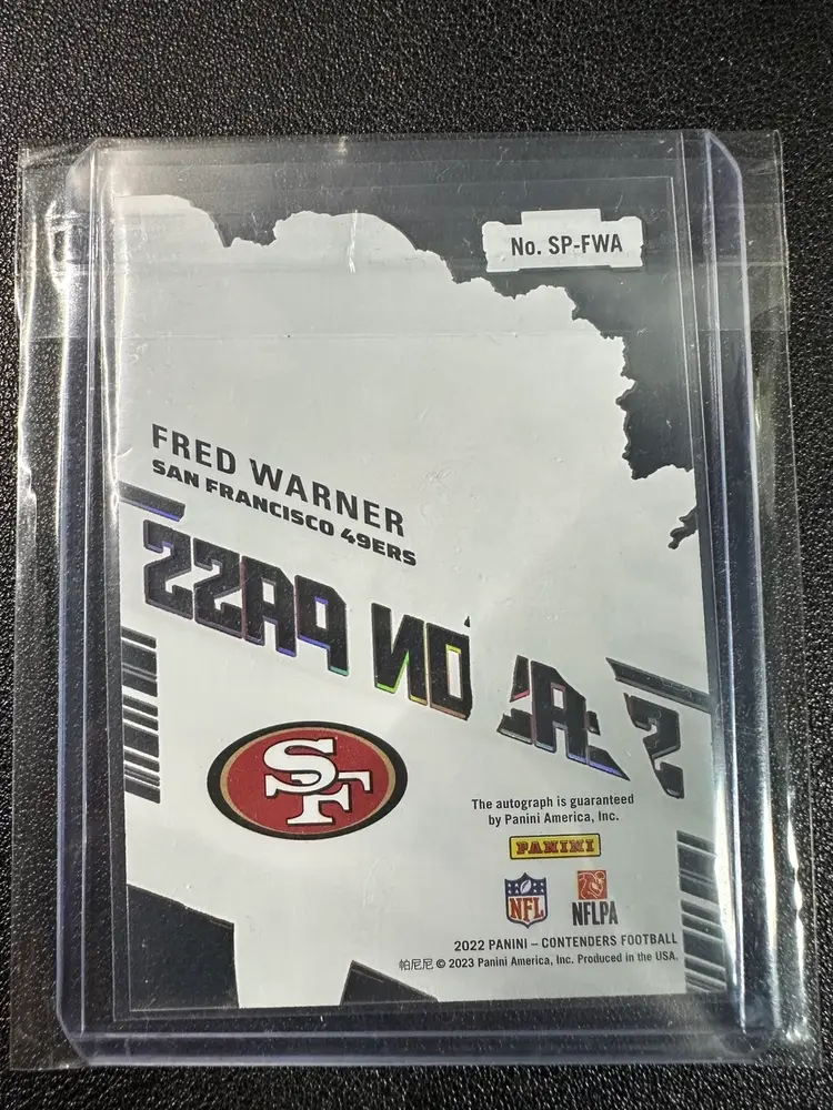 2022 Panini Contenders Season Pass Fred Warner Auto