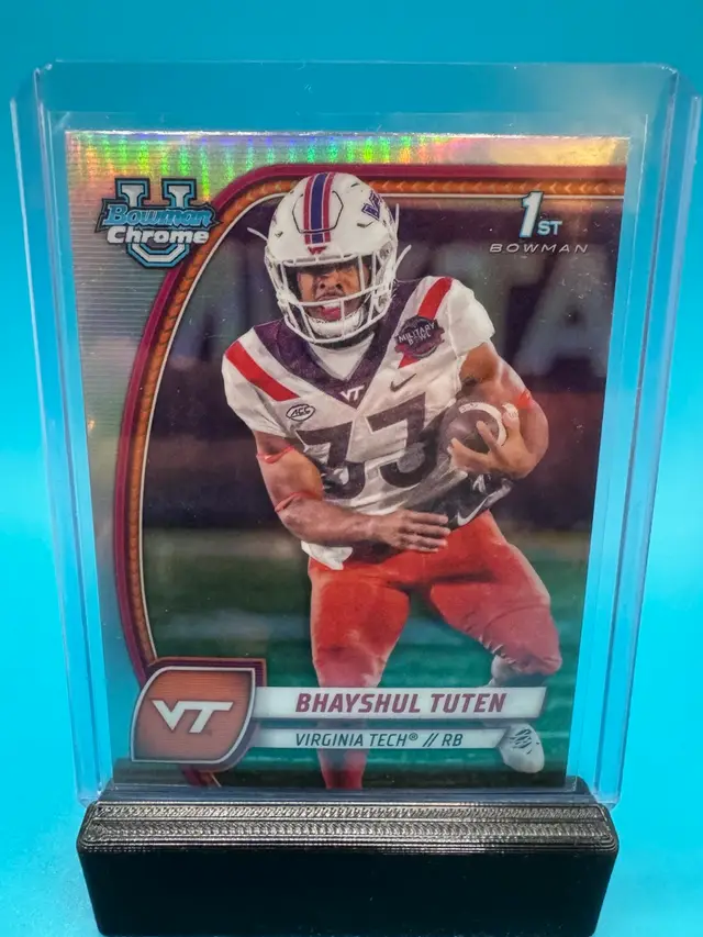Bhayshul Tuten 1st Bowman Chrome U Refractor Virginia Tech Hokies