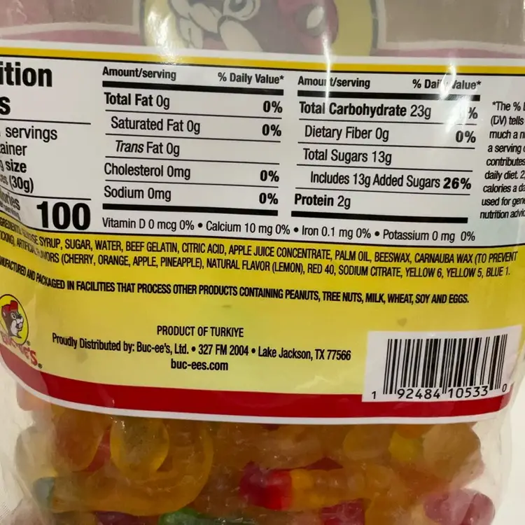 Buc-ee's Gummi Worms Candy in a Resealable Bag, 12 Ounces