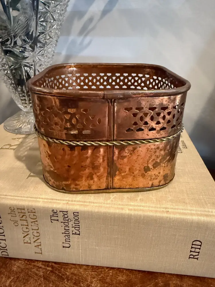 Brass Square Planter Basket
