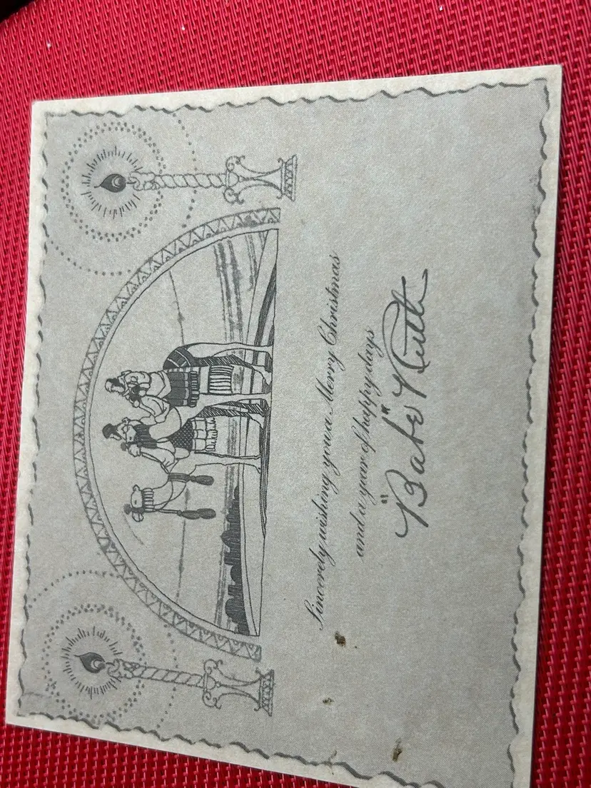 Christmas Greetings From Babe Ruth- Printed Signature