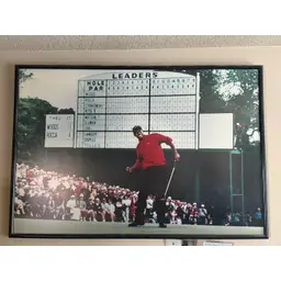 Tiger 1997 Masters Victory Framed Original Print 25”x36”