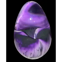 #36- Vintage Art Glass Paperweight - Purple Flower 2.5" Tall