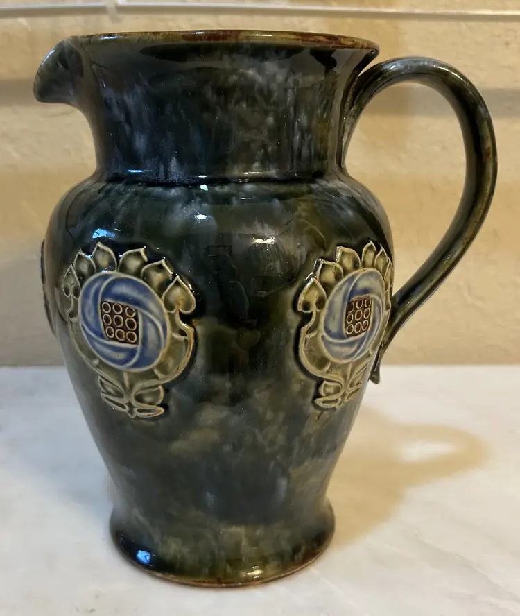 Antique Royal Doulton Lambeth Art Nouveau Jug by E. Violet Hayward (1902-1922)