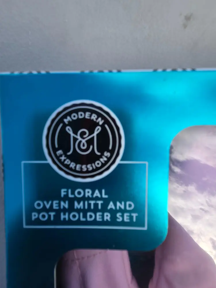 FLORAL O EN MITT AND POT HOLDER SET