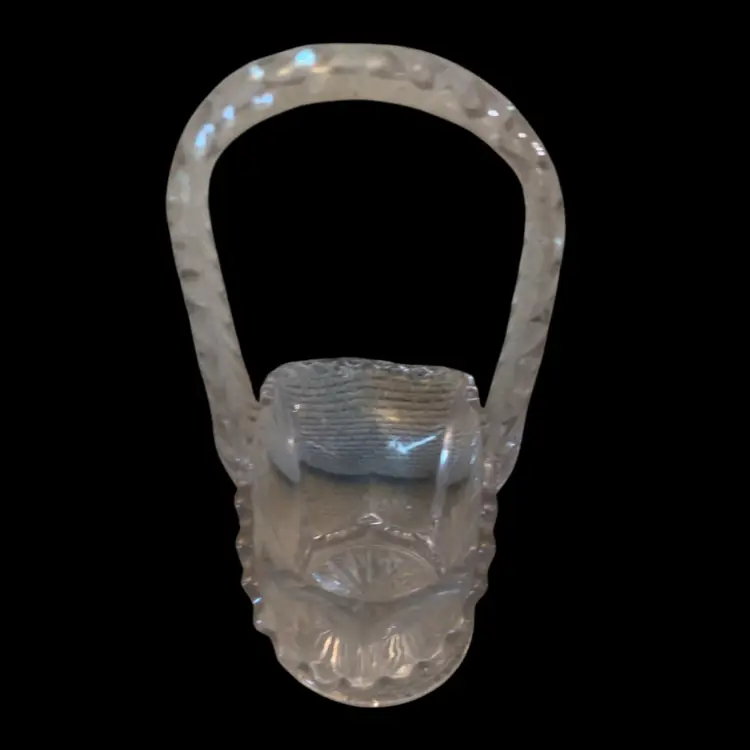 Clear Glass Basket 4 3/8 X 3 X 4 1/2 Inches